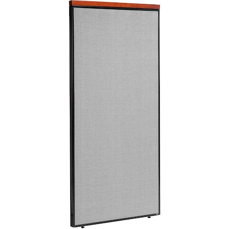 Interion By Global Industrial Interion Deluxe Office Partition Panel, 36-1/4inW x 73-1/2inH, Gray 277527GY